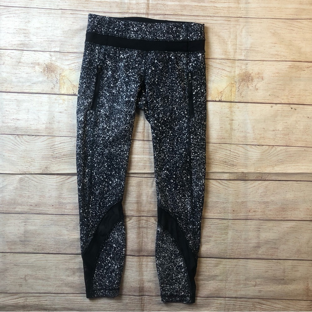 Lululemon Inspire Tight II - Splatter White Black /‎ Black